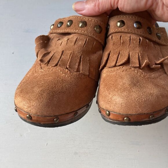 Michael Kors | Michael Kors Slip-On Suede Wooden Mules/Cogs Women’s 6.5 - Picture 8 of 16